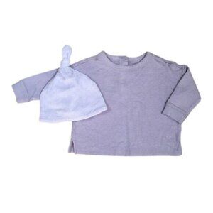 Gymboree Baby Sweatshirt & Hat Set – Size 18-24M, Lavender & Purple, Soft Cotton